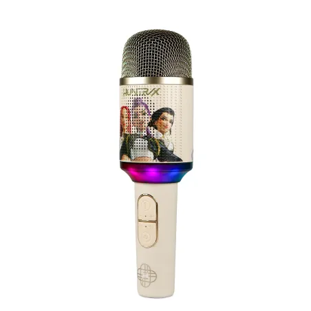 MICRÓFONO KARAOKE INALÁMBRICO KPOP DEMON HUNTERS HUNTRIX GOLDEN CON ALTAVOZ Y LUCES LED BLUETOOTH 5.3 CAMBIADOR DE VOZ HASTA 5 H