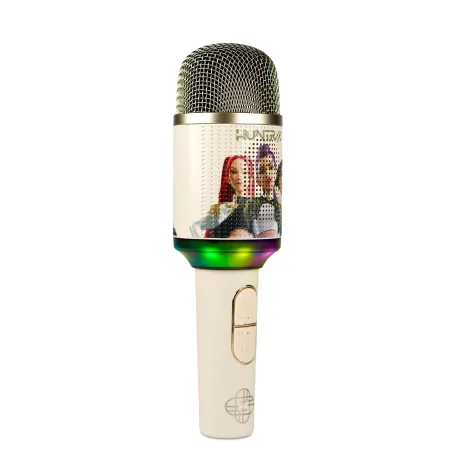 MICRÓFONO KARAOKE INALÁMBRICO KPOP DEMON HUNTERS HUNTRIX GOLDEN CON ALTAVOZ Y LUCES LED BLUETOOTH 5.3 CAMBIADOR DE VOZ HASTA 5 H