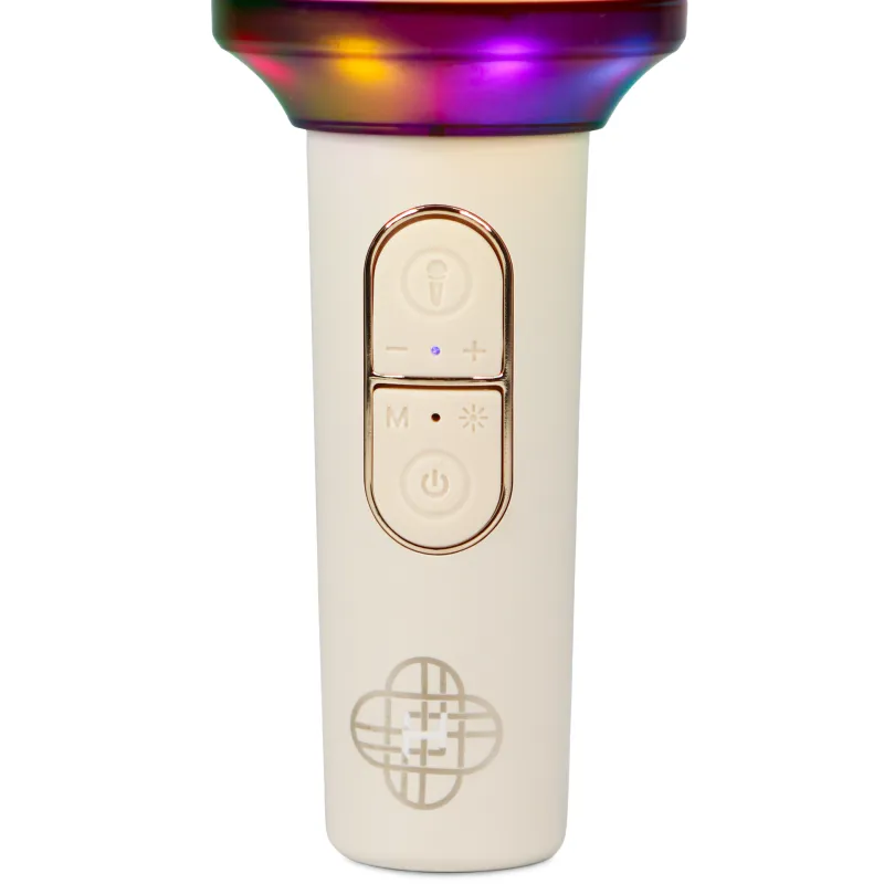 MICRÓFONO KARAOKE INALÁMBRICO KPOP DEMON HUNTERS HUNTRIX GOLDEN CON ALTAVOZ Y LUCES LED BLUETOOTH 5.3 CAMBIADOR DE VOZ HASTA 5 H