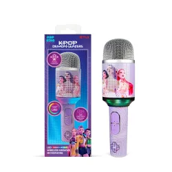 MICRÓFONO KARAOKE INALÁMBRICO KPOP DEMON HUNTERS HUNTRIX FINALE CON ALTAVOZ Y LUCES LED BLUETOOTH 5.3 CAMBIADOR DE VOZ HASTA 5 H