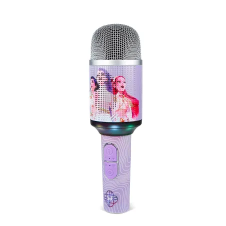 MICRÓFONO KARAOKE INALÁMBRICO KPOP DEMON HUNTERS HUNTRIX FINALE CON ALTAVOZ Y LUCES LED BLUETOOTH 5.3 CAMBIADOR DE VOZ HASTA 5 H