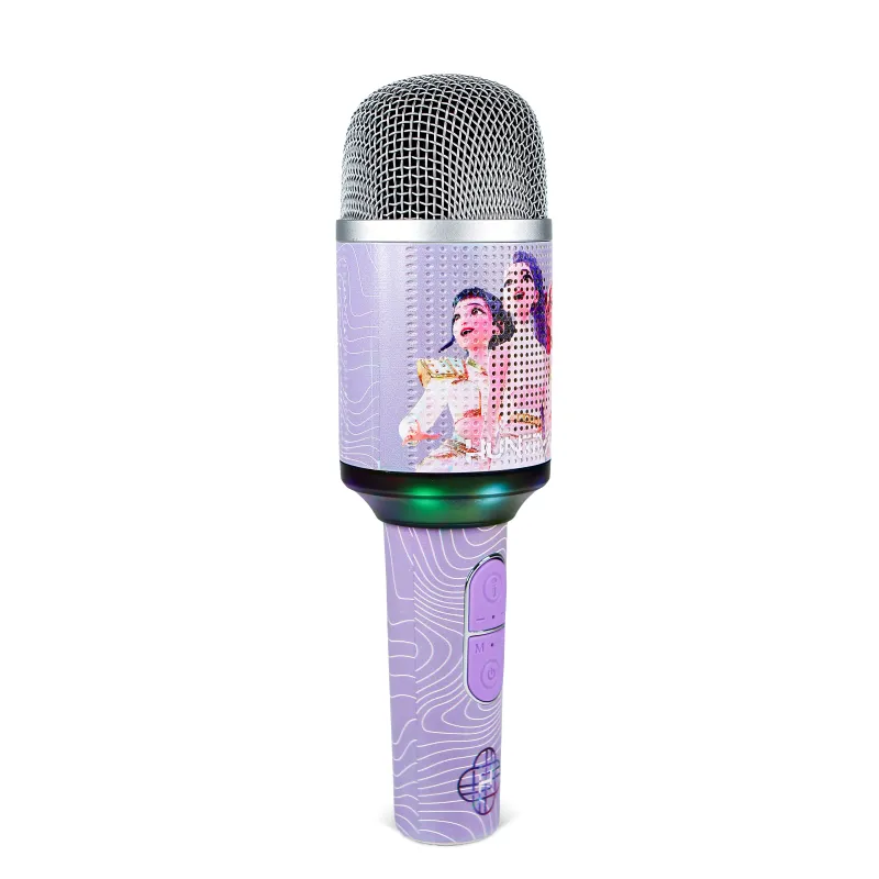 MICRÓFONO KARAOKE INALÁMBRICO KPOP DEMON HUNTERS HUNTRIX FINALE CON ALTAVOZ Y LUCES LED BLUETOOTH 5.3 CAMBIADOR DE VOZ HASTA 5 H