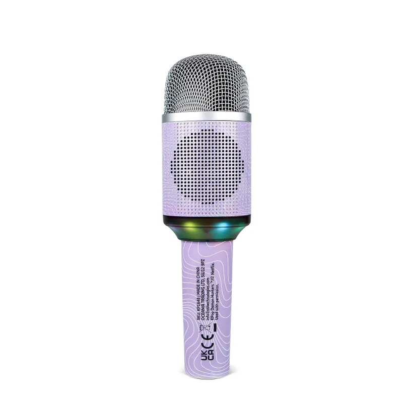 MICRÓFONO KARAOKE INALÁMBRICO KPOP DEMON HUNTERS HUNTRIX FINALE CON ALTAVOZ Y LUCES LED BLUETOOTH 5.3 CAMBIADOR DE VOZ HASTA 5 H