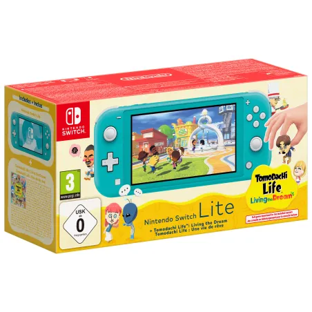 CONSOLA PORTATIL NINTENDO SWITCH LITE TURQUESA + JUEGO DESCARGABLE TOMODACHI LIFE + 30 DIAS NSO VERSIÓN ESPAÑOLA GARANTÍA EU