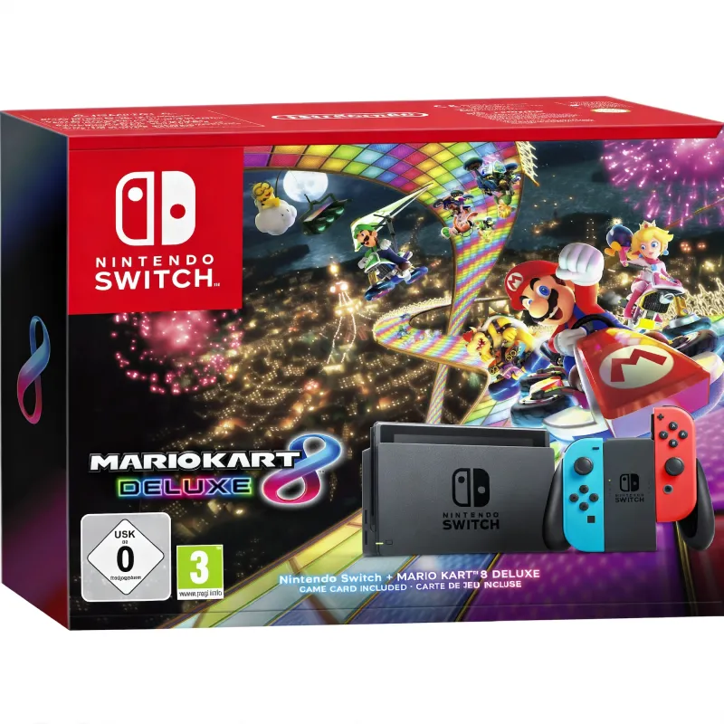 CONSOLA NINTENDO SWITCH  + JUEGO FÍSICO MARIO KART 8 DELUXE VERSIÓN ESPAÑOLA GARANTÍA EUROPEA EUROPEAN WARRANTY