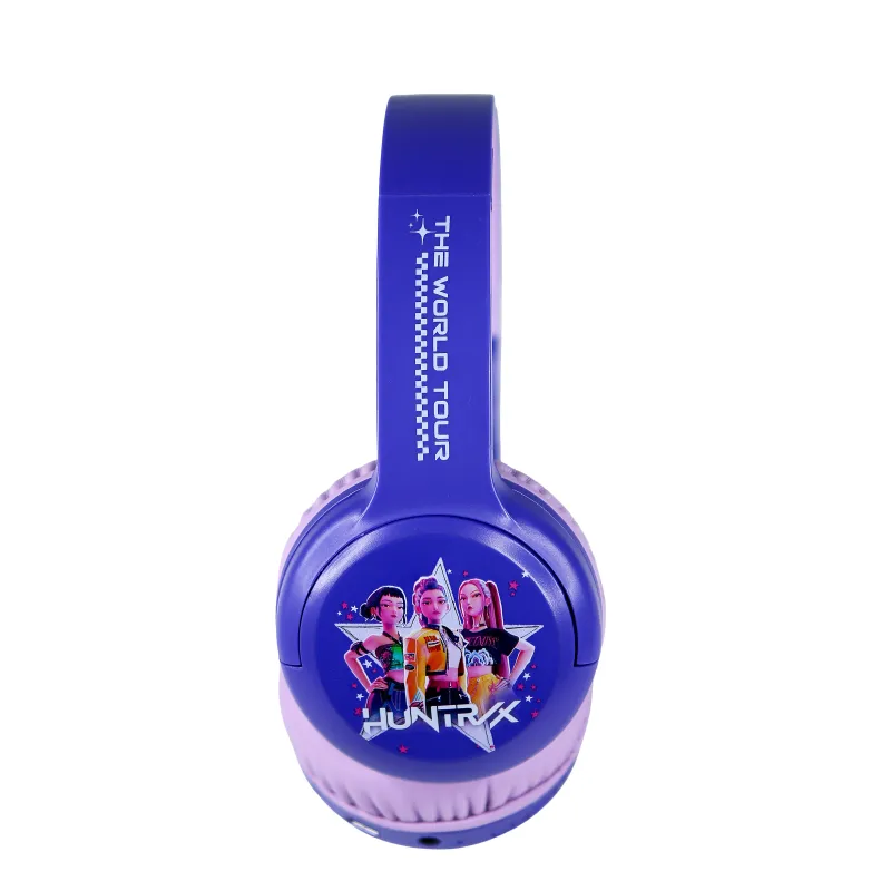 AURICULARES INFANTILES BLUETOOTH KPOP DEMON HUNTERS WORLD TOUR COLOR LILA | HASTA 20 H | VOLUMEN LIMITADO 85 dB | MICRÓFONO