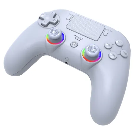 MANDO INALÁMBRICO SUBSONIC COMPATIBLE CON PS4 Y PC PLAYSTATION 4 COLOR BLANCO Y LUCES LED GARANTÍA EUROPEA EUROPEAN WARRANTY