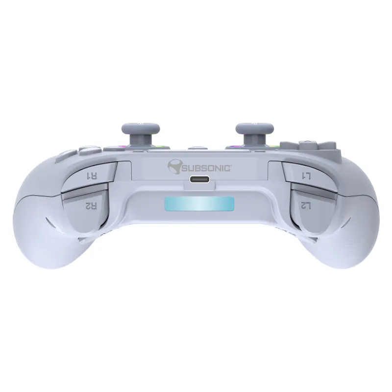 MANDO INALÁMBRICO SUBSONIC COMPATIBLE CON PS4 Y PC PLAYSTATION 4 COLOR BLANCO Y LUCES LED GARANTÍA EUROPEA EUROPEAN WARRANTY