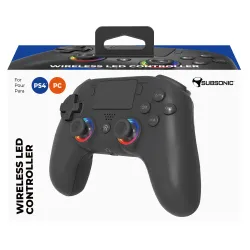 MANDO INALÁMBRICO SUBSONIC COMPATIBLE CON PS4 Y PC PLAYSTATION 4 COLOR NEGRO Y LUCES LED GARANTÍA EUROPEA EUROPEAN WARRANTY