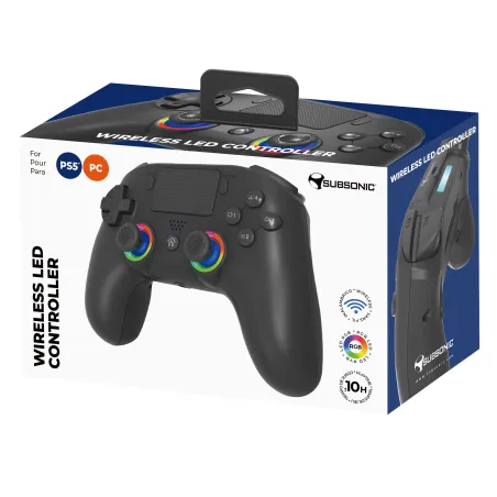 MANDO INALÁMBRICO SUBSONIC COMPATIBLE CON PS5 PLAYSTATION 5 COLOR NEGRO Y LUCES LED GARANTÍA EUROPEA EUROPEAN WARRANTY