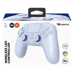 MANDO INALÁMBRICO SUBSONIC COMPATIBLE CON PS5 PLAYSTATION 5 COLOR BLANCO Y LUCES LED GARANTÍA EUROPEA EUROPEAN WARRANTY