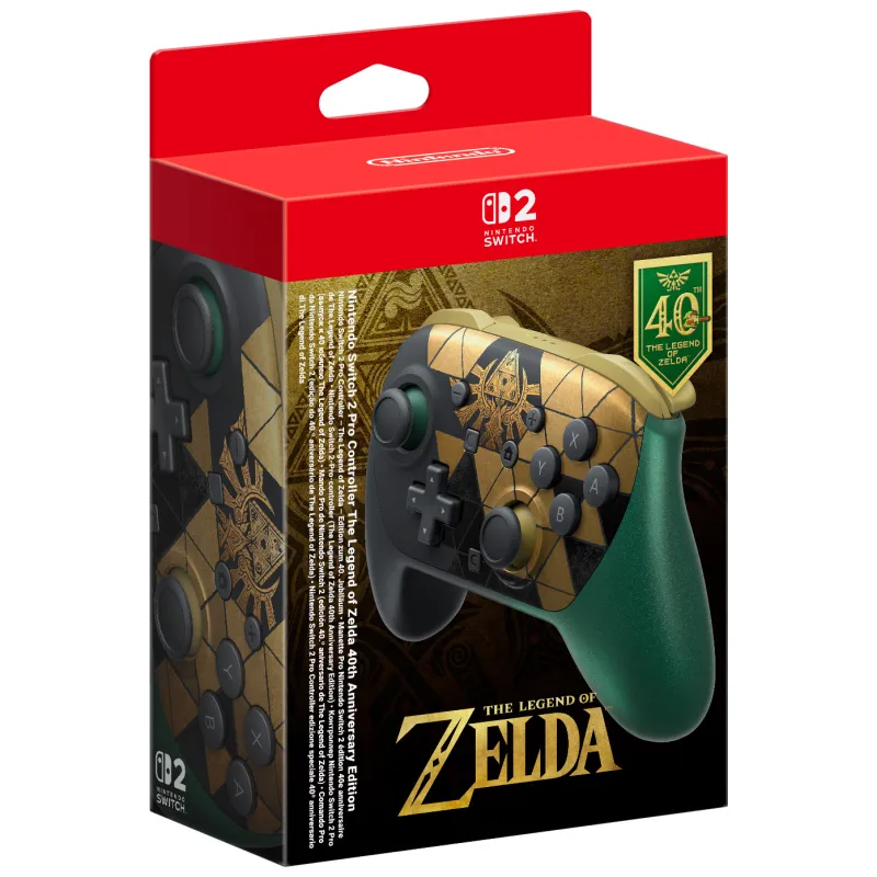 NINTENDO SWITCH 2 PRO CONTROLLER EDICIÓN LIMITADA THE LEGEND OF ZELDA 40 ANIVERSARIO PARA NINTENDO SWITCH 2 VERSIÓN ESPAÑOLA