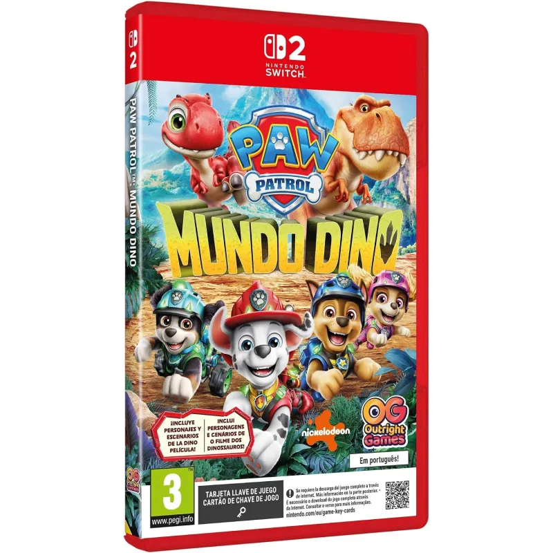 PAW PATROL MUNDO DINO SWITCH2 TARJETA LLAVE DE JUEGO PARA NINTENDO SWITCH 2 VERSIÓN ESPAÑOLA GARANTIA EUROPEA EUROPEAN WARRANTY