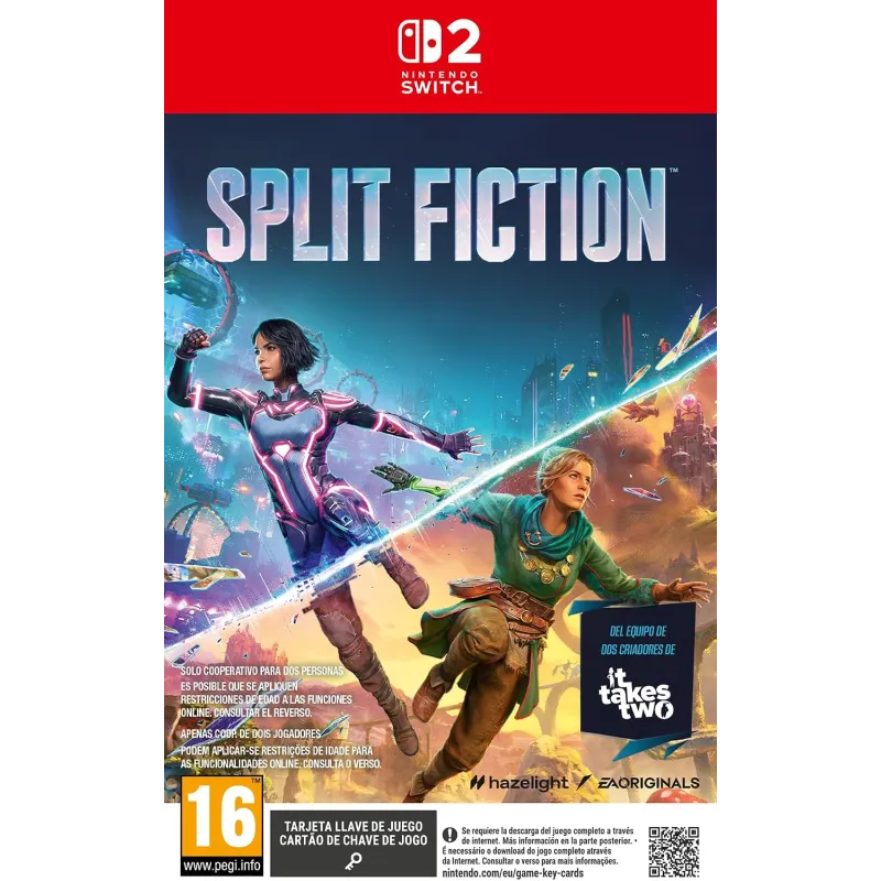SPLIT FICTION SWTCH2 SWITCH2 TARJETA LLAVE DE JUEGO PARA NINTENDO SWITCH 2 VERSIÓN ESPAÑOLA GARANTIA EUROPEA EUROPEAN WARRANTY