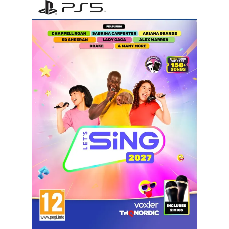 LET'S SING 2027 CON 2 MICRÓFONOS PS5 JUEGO FÍSICO PARA PLAYSTATION 5 VERSIÓN ESPAÑOLA GARANTÍA EUROPEA EUROPEAN WARRANTY
