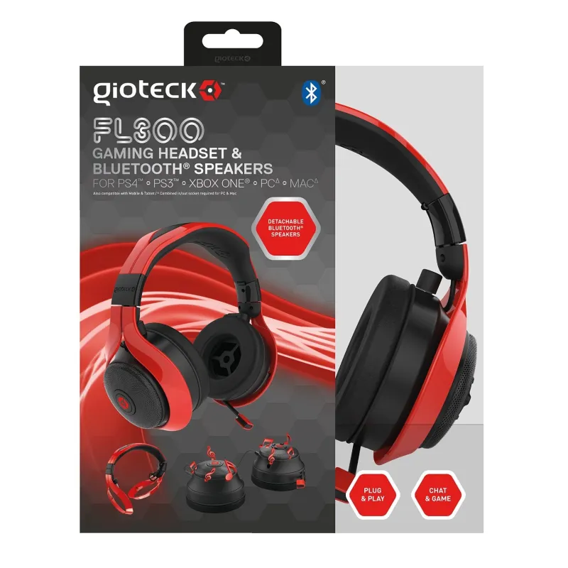FL-300 BLUETOOTH-STEREO-HEADSET, ROT (UNI) - The Shop Gamer