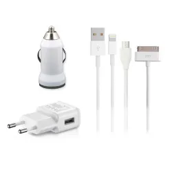 NETZ- UND KFZ-LADEGERÄT + 3-1-KABEL FÜR IPHONE UND MICRO-USB, SCHNELLLADUNG - The Shop Gamer