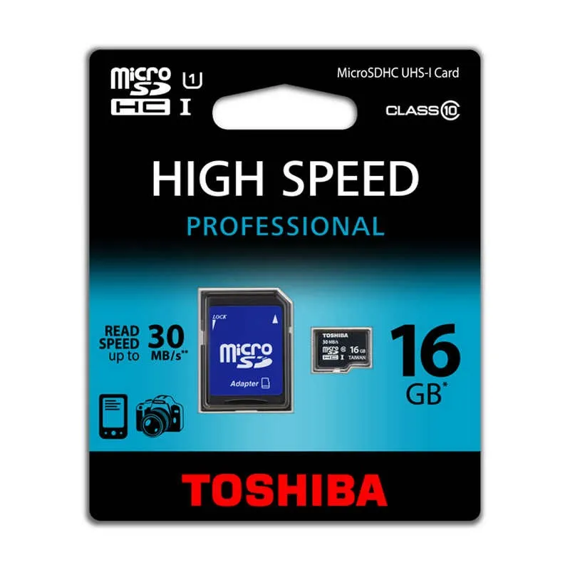 MicroSD TOSHIBA 16GB UHS-I C10 mit Adapter - The Shop Gamer