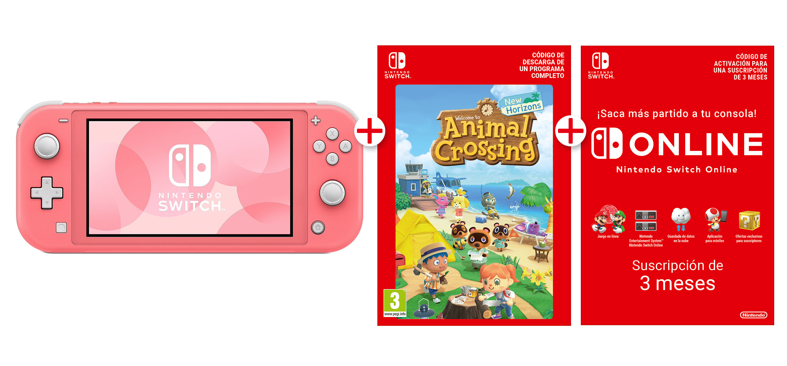 ES_Switch LITE CORAL + Animal Crossing +