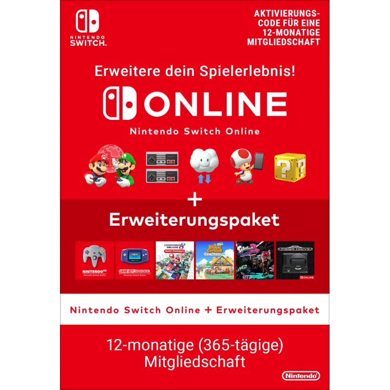Nintendo Switch Online + Erweiterungspaket (Einzelmitgliedschaft)