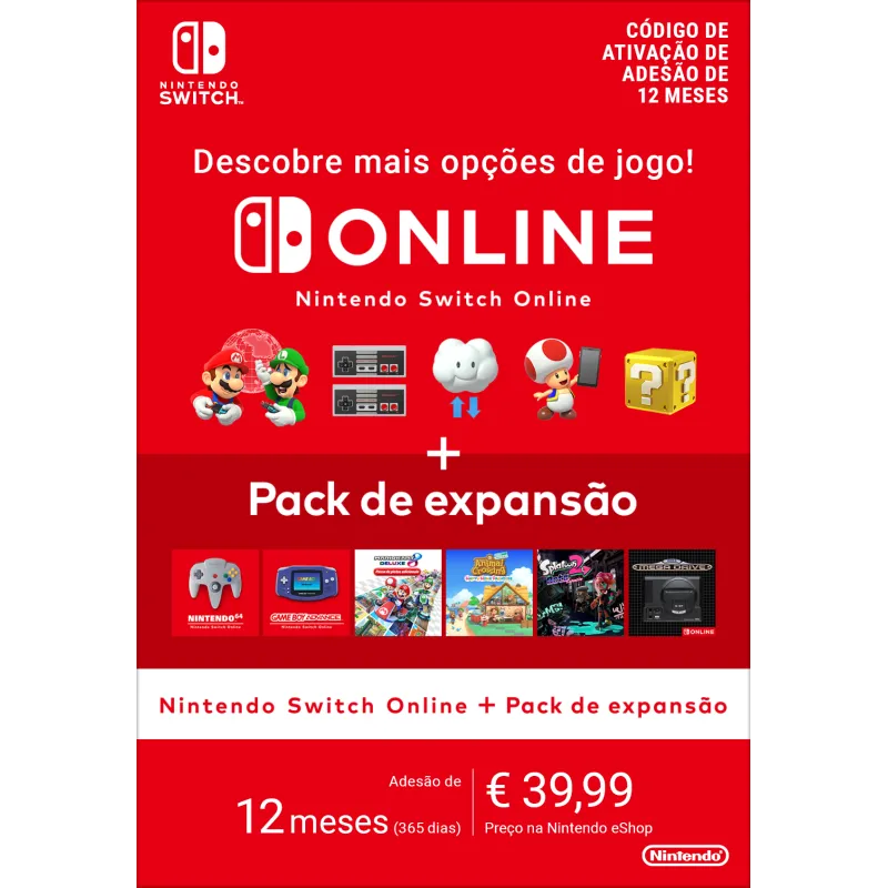 Nintendo Switch Online + Pack de expansão (Adesão individual)