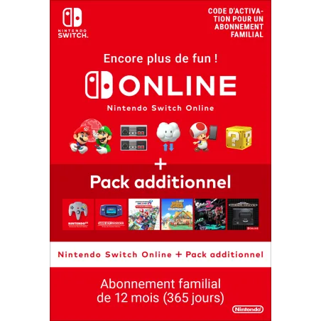 Nintendo Switch Online + Pack additionnel (Abonnement familial)