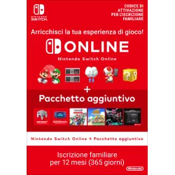 Nintendo Switch Online + Pacchetto aggiuntivo (Iscrizione familiare)