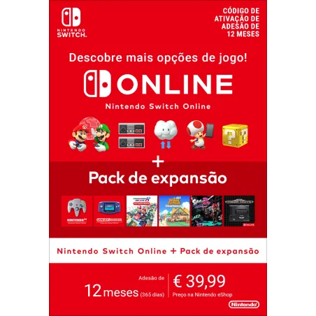 Nintendo Switch Online + Pack de expansão (Adesão individual)