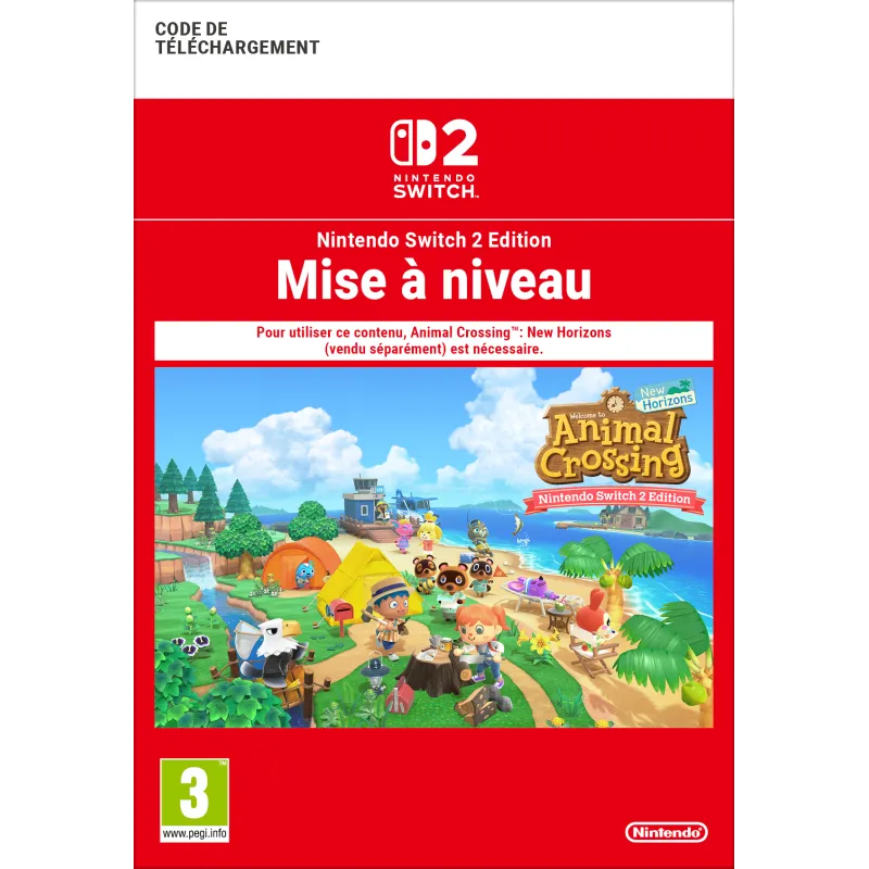 ANIMAL CROSSING: NEW HORIZONS NINTENDO SWITCH 2 EDITION UPGRADE PACK CÓDIGO DESCARGA DIGITAL PACK MEJORA REQUIERE JUEGO COMPLETO