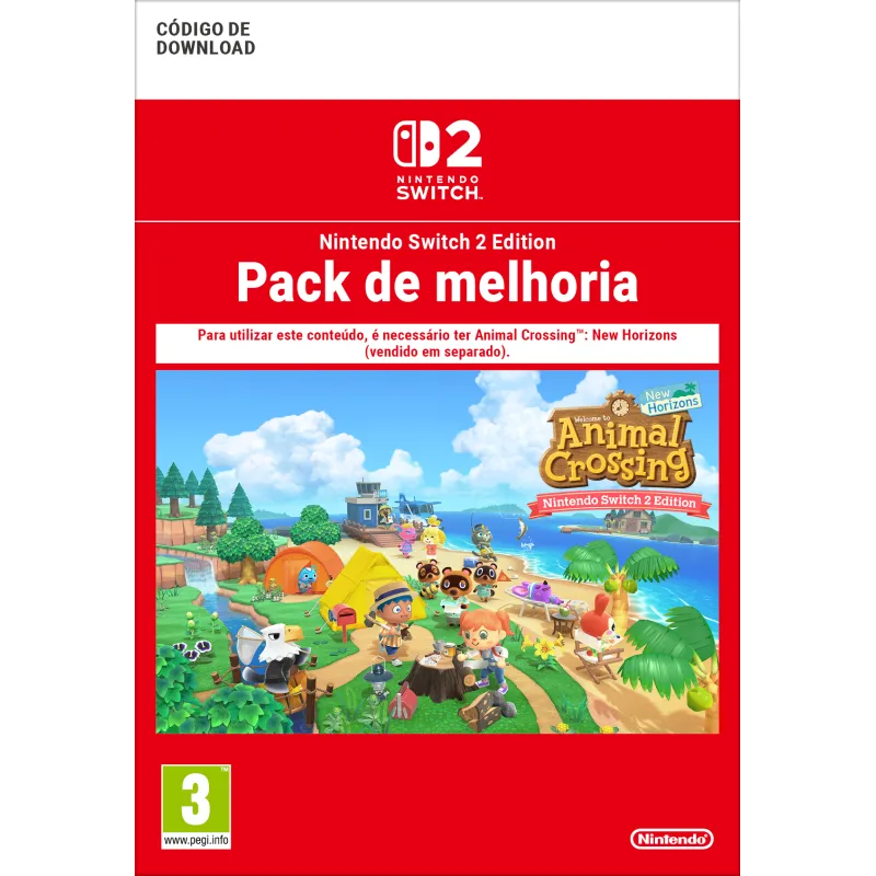 ANIMAL CROSSING: NEW HORIZONS NINTENDO SWITCH 2 EDITION UPGRADE PACK CÓDIGO DESCARGA DIGITAL PACK MEJORA REQUIERE JUEGO COMPLETO
