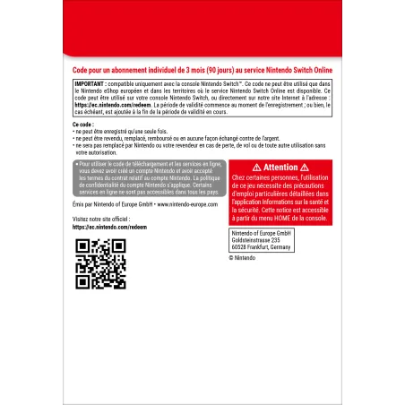 Nintendo Switch Online (Abonnement individuel - 3 mois)