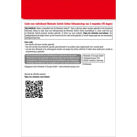 Nintendo Switch Online (Individueel lidmaatschap - 3 maanden)