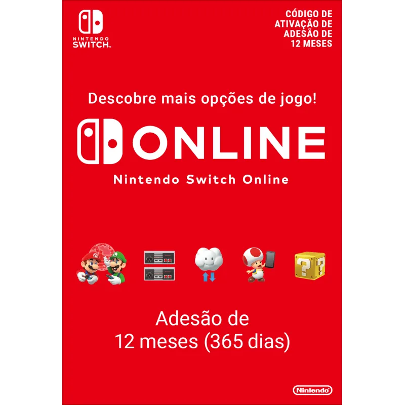 Nintendo Switch Online (Adesão Individual - 12 meses)