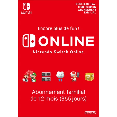 Nintendo Switch Online (Abonnement familial - 12 mois)