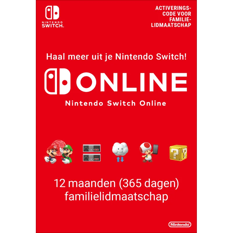 Nintendo Switch Online (Familielidmaatschap - 12 maanden)