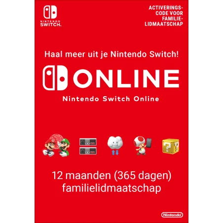 Nintendo Switch Online (Familielidmaatschap - 12 maanden)