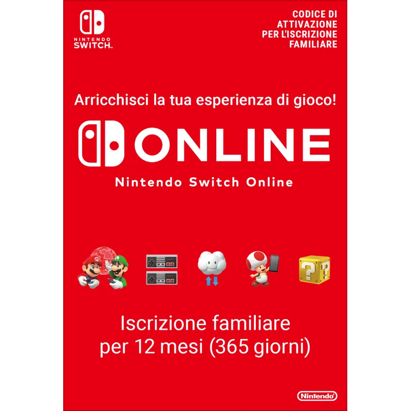 Nintendo Switch Online (Iscrizione familiare - 12 mesi)