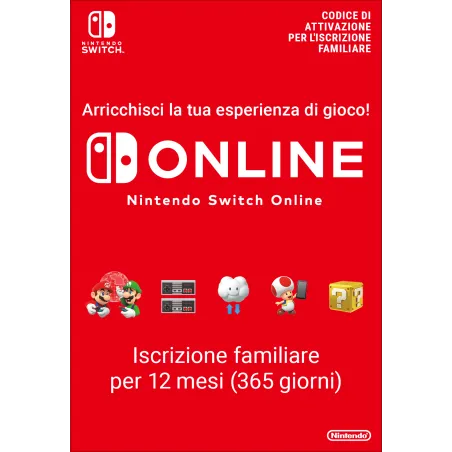 Nintendo Switch Online (Iscrizione familiare - 12 mesi)