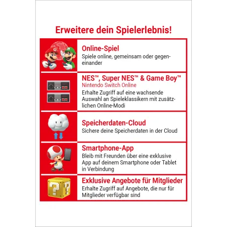 Nintendo Switch Online (Familienmitgliedschaft - 12 Monate)