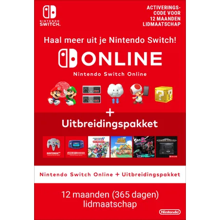 Nintendo Switch Online + Uitbreidingspakket (Individueel lidmaatschap)
