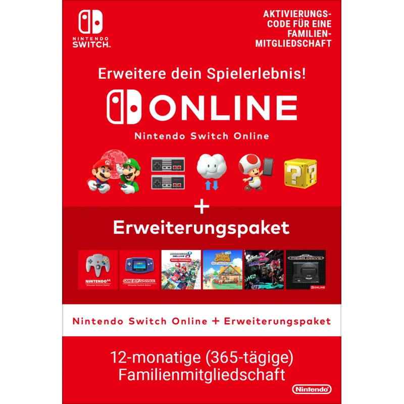 Nintendo Switch Online + Erweiterungspaket (Familienmitgliedschaft)
