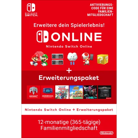 Nintendo Switch Online + Erweiterungspaket (Familienmitgliedschaft)