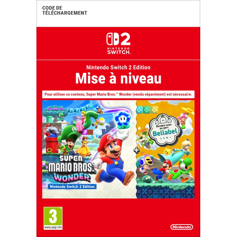 Super Mario Bros. Wonder – Pack de mise à niveau vers Nintendo Switch 2 Edition + Rencontre au parc Belabel - The Shop Gamer