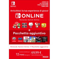 Nintendo Switch Online + Pacchetto aggiuntivo (Iscrizione familiare)
