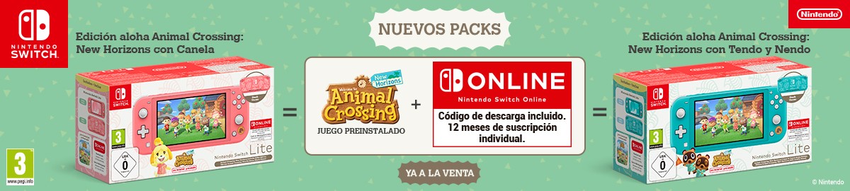 NINTENDO SWITCH LITE ED. ESP. ANIMAL CROSSING + JUEGO COMPLETO ANIMAL CROSSING NEW HORIZONS PREINSTA