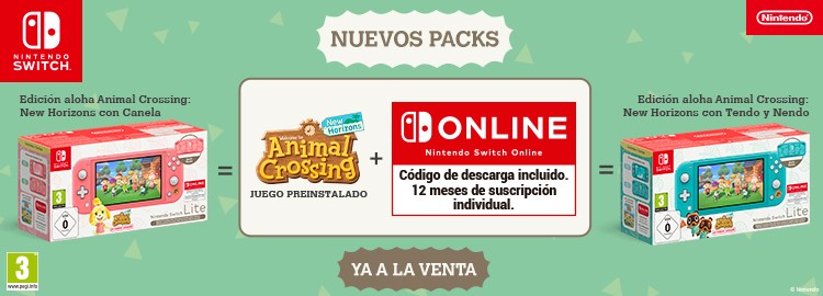 NINTENDO SWITCH LITE ED. ESP. ANIMAL CROSSING + JUEGO COMPLETO ANIMAL CROSSING NEW HORIZONS PREINSTA