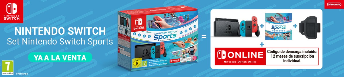 CONSOLA NINTENDO SWITCH AZUL NEÓN/ROJO NEÓN + JUEGO COMPLETO SWITCH SPORTS PREINSTALADO + SUSCRIPCIÓ